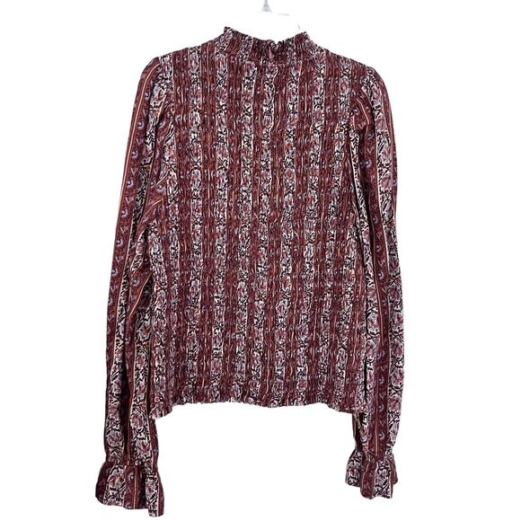 Marie Oliver Glennon Mock Neck Long Sleeve Top in Sedona Stripe Size Medium - Picture 6 of 13